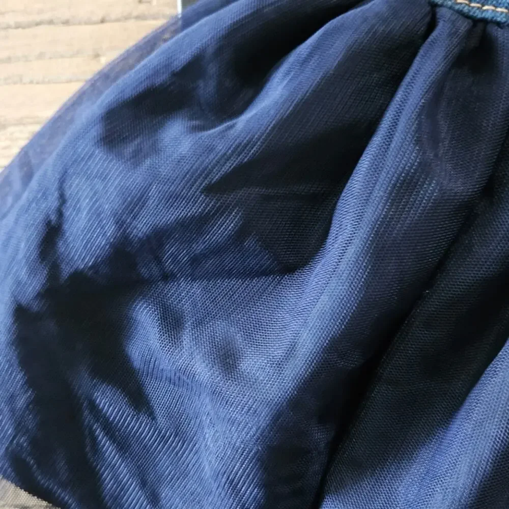 Osh Kosh Skirted Tulle Navy Blue Overalls sz 24M